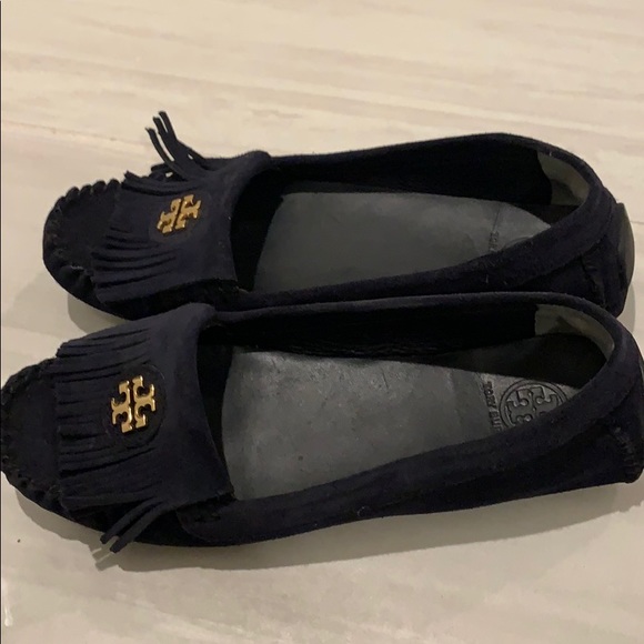 Tory Burch Crystal-embellished suede loafers Tory Burch Tory Burch Suede Leather Loafers